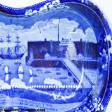 Landing of Lafayette Castle Garden New York Historical Blue Staffordshire Bidet ZAM-4