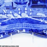 Landing of Lafayette Castle Garden New York Historical Blue Staffordshire Bidet ZAM-4