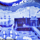Landing of Lafayette Castle Garden New York Historical Blue Staffordshire Bidet ZAM-4