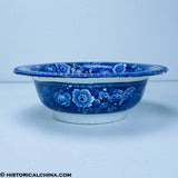 Entrance Erie Canal Hudson River at Albany Wash Bowl & Pitcher Set Historical Blue Staffordshire ZAM-39 & ZAM-283
