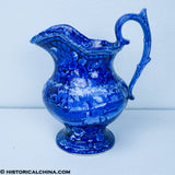 Entrance Erie Canal Hudson River at Albany Wash Bowl & Pitcher Set Historical Blue Staffordshire ZAM-39 & ZAM-283