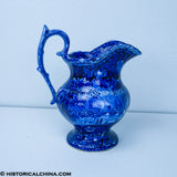 Entrance Erie Canal Hudson River at Albany Wash Bowl & Pitcher Set Historical Blue Staffordshire ZAM-39 & ZAM-283