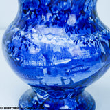 Entrance Erie Canal Hudson River at Albany Wash Bowl & Pitcher Set Historical Blue Staffordshire ZAM-39 & ZAM-283