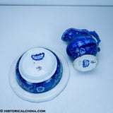 Entrance Erie Canal Hudson River at Albany Wash Bowl & Pitcher Set Historical Blue Staffordshire ZAM-39 & ZAM-283