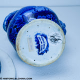 Entrance Erie Canal Hudson River at Albany Wash Bowl & Pitcher Set Historical Blue Staffordshire ZAM-39 & ZAM-283