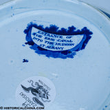 Entrance Erie Canal Hudson River at Albany Wash Bowl & Pitcher Set Historical Blue Staffordshire ZAM-39 & ZAM-283