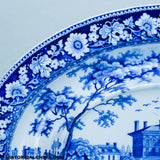 Boston State House Rogers Oval Soup Tureen Tray Raised Center Historical Blue Staffordshire ZAM-583