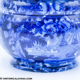 Washington Scroll In Hand Beehive Sugar Bowl Lidded Historical Blue Staffordshire ZAM-532