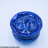 Washington Scroll In Hand Beehive Sugar Bowl Lidded Historical Blue Staffordshire ZAM-532