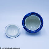 Washington Scroll In Hand Beehive Sugar Bowl Lidded Historical Blue Staffordshire ZAM-532