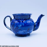 Apple Form Teapot Wadsworth Tower Connecticut Seashell Historical Blue Staffordshire ZAM-557