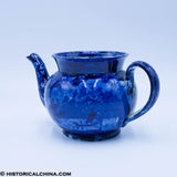 Apple Form Teapot Wadsworth Tower Connecticut Seashell Historical Blue Staffordshire ZAM-557