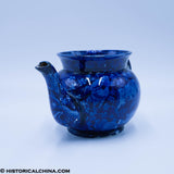 Apple Form Teapot Wadsworth Tower Connecticut Seashell Historical Blue Staffordshire ZAM-557