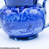 Apple Form Teapot Wadsworth Tower Connecticut Seashell Historical Blue Staffordshire ZAM-557