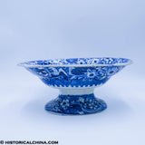Boston State House Footed Compote Stubbs Eagle Border Historical Blue Staffordshire ZAM-181