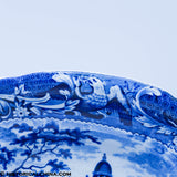 Boston State House Footed Compote Stubbs Eagle Border Historical Blue Staffordshire ZAM-181