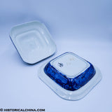 Ship of the Line in the Downs Vegetable Dish Seashell Border Historical Blue Staffordshire ZAM-61