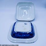 Ship of the Line in the Downs Vegetable Dish Seashell Border Historical Blue Staffordshire ZAM-61