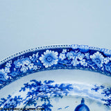 Boston State House Oval Soup Tureen Raised Center Historical Blue Staffordshire ZAM-581