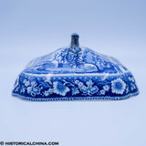 Boston State House Vegetable Dish Lid Historical Blue Staffordshire ZAM-630