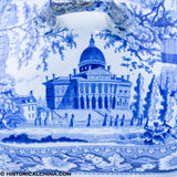 Boston State House Vegetable Dish Lid Historical Blue Staffordshire ZAM-630