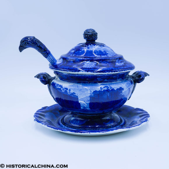 Passaic Falls New Jersey Pass in the Catskill Mountains Tureen Tray Lid Ladle Set ZAM-590