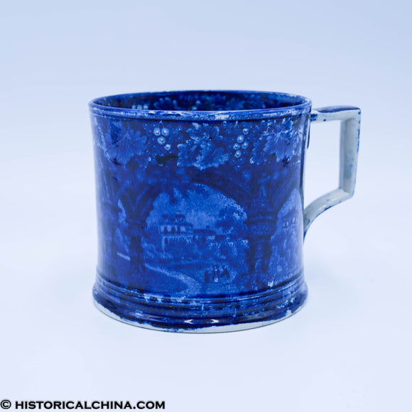 Large Dark Blue Mug French Views Stone Archway Staffordshire Enoch ZAM-220