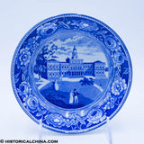 Large Cup & Saucer New York City Hall Historical Blue Staffordshire ZAM-90