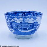 Large Cup & Saucer New York City Hall Historical Blue Staffordshire ZAM-90