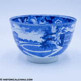 Large Cup & Saucer New York City Hall Historical Blue Staffordshire ZAM-90