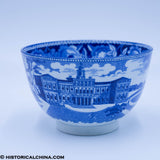 Large Cup & Saucer New York City Hall Historical Blue Staffordshire ZAM-90