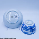 Large Cup & Saucer New York City Hall Historical Blue Staffordshire ZAM-90