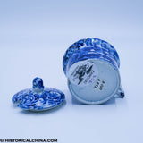 Landing of Lafayette Handled Mustard Pot & Lid Historical Blue Staffordshire ZAM-232