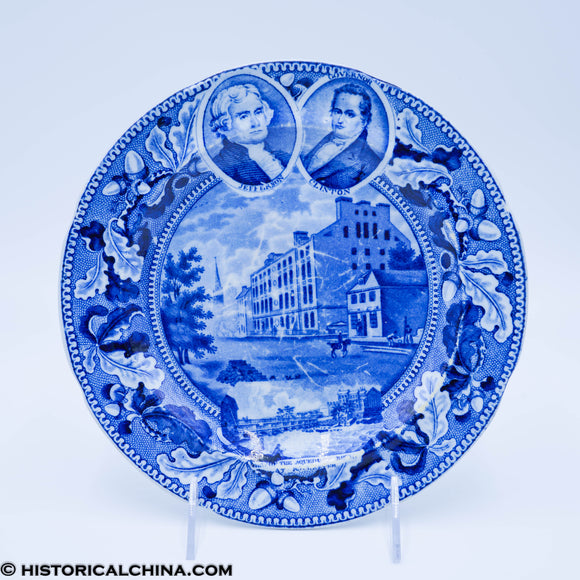 2 Medallion Jefferson & Clinton Plate City Hotel Aquaduct Bridge Rochester ZAM-296