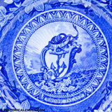 Arms of Rhode Island Plate Historical Blue Staffordshire ZAM-363