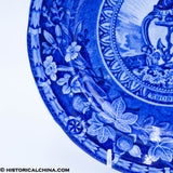 Arms of Rhode Island Plate Historical Blue Staffordshire ZAM-363