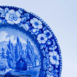 View on the Road to Lake George 9" Plate Historical Blue Staffordshire ZAM-378