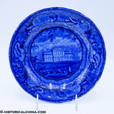 Marine Hospital Louisville Kentucky Plate Historical Blue Staffordshire ZAM-382