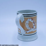 Earthworm Mocha Pearlware Staffordshire Mug Tankard ZAM-229