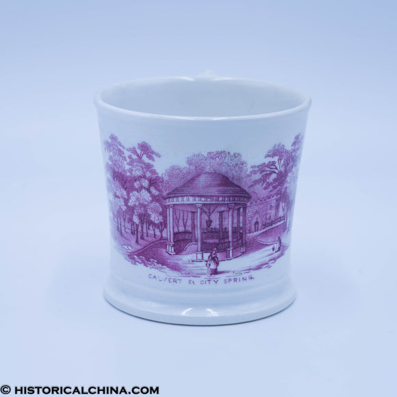 Calvert Street City Spring Mug Pink Transferware Staffordshire ZAM-221