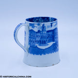 New York City Hall Tankard Tapered Side Historical Blue Staffordshire ZAM-227