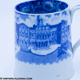 New York City Hall Tankard Tapered Side Historical Blue Staffordshire ZAM-227