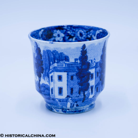 Hoboken New Jersey Custard Cup Historical Blue Staffordshire ZAM-87