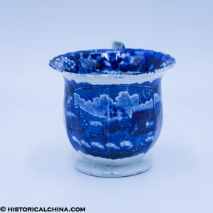 Landing of Lafayette Handled Custard Cup Historical Blue Staffordshire ZAM-161