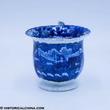Landing of Lafayette Handled Custard Cup Historical Blue Staffordshire ZAM-161