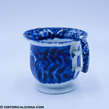 Landing of Lafayette Handled Custard Cup Historical Blue Staffordshire ZAM-161