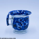Landing of Lafayette Handled Custard Cup Historical Blue Staffordshire ZAM-161