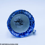 Landing of Lafayette Handled Custard Cup Historical Blue Staffordshire ZAM-161