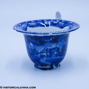 States Series Custard Cup Mansion Circular Drive Historical Blue Staffordshire ZAM-86