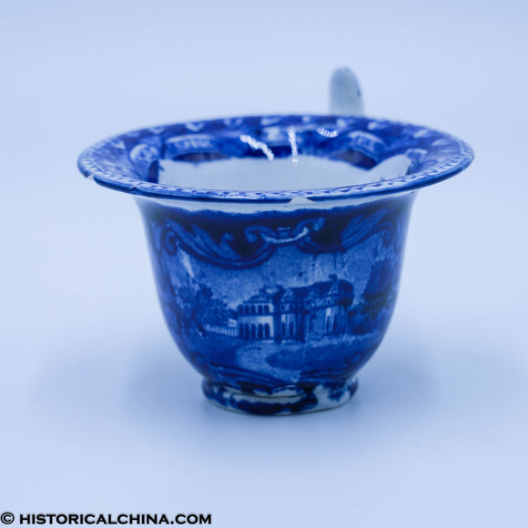 States Series Custard Cup Mansion Circular Drive Historical Blue Staffordshire ZAM-86
